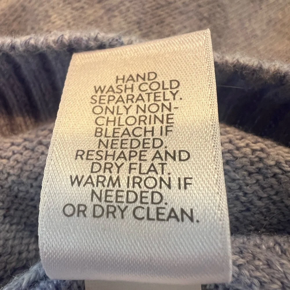 J JILL rainfall V-neck Dolman sleeve heather blue sweater, size large tall